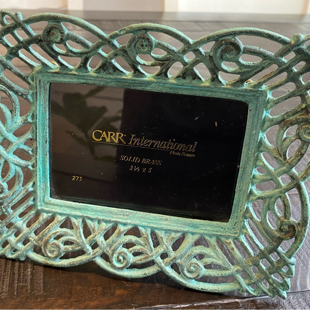 Rosenthal Turquoise-Green Openwork Brass Picture Frame